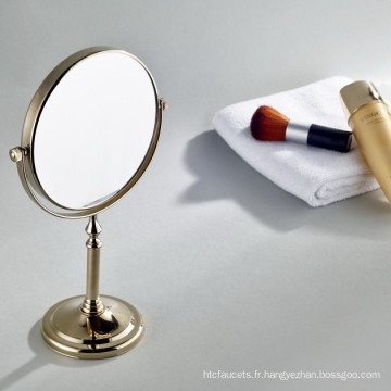 Miroir grossissant de table de beauté cosmétique de couleur d&#39;or de vente chaude